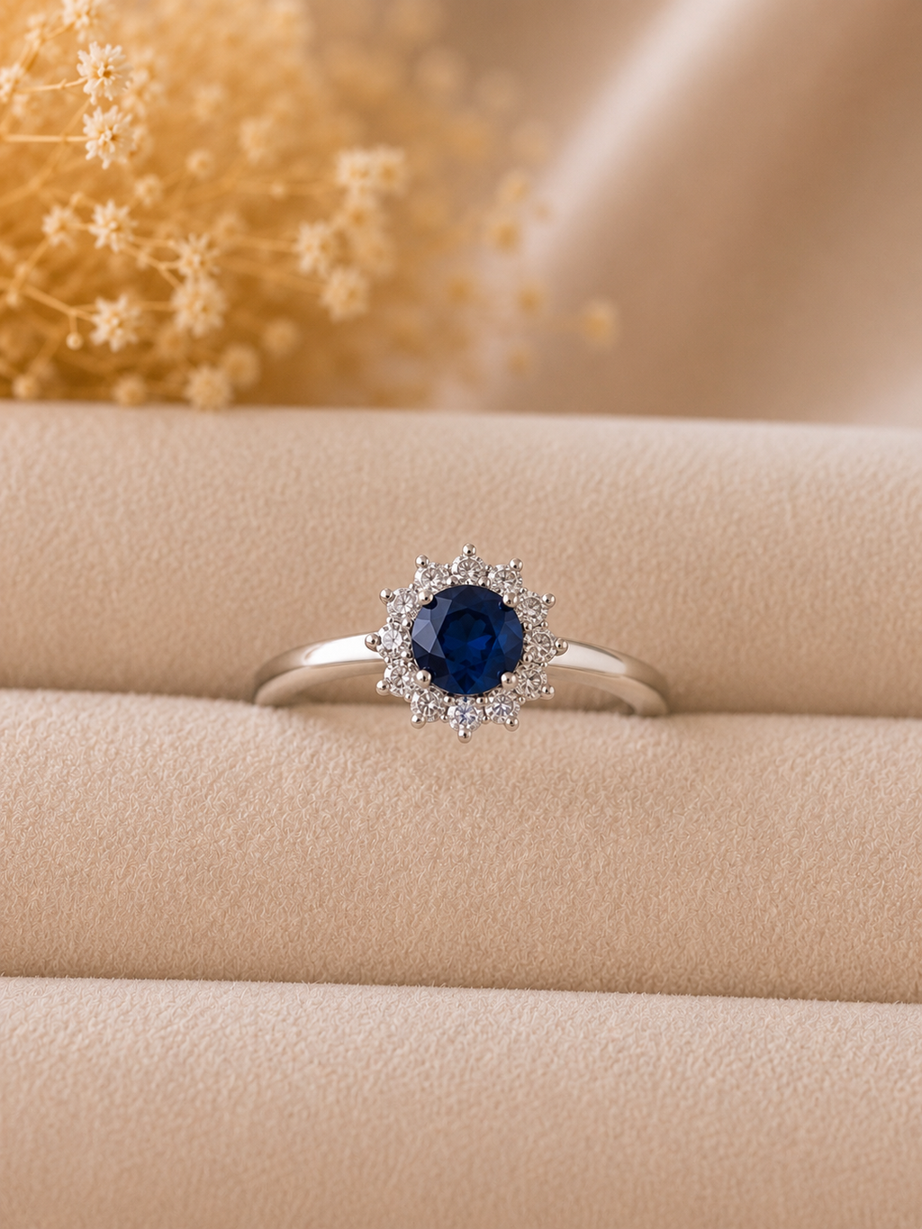Høstkampanje Round Sapphire Ring