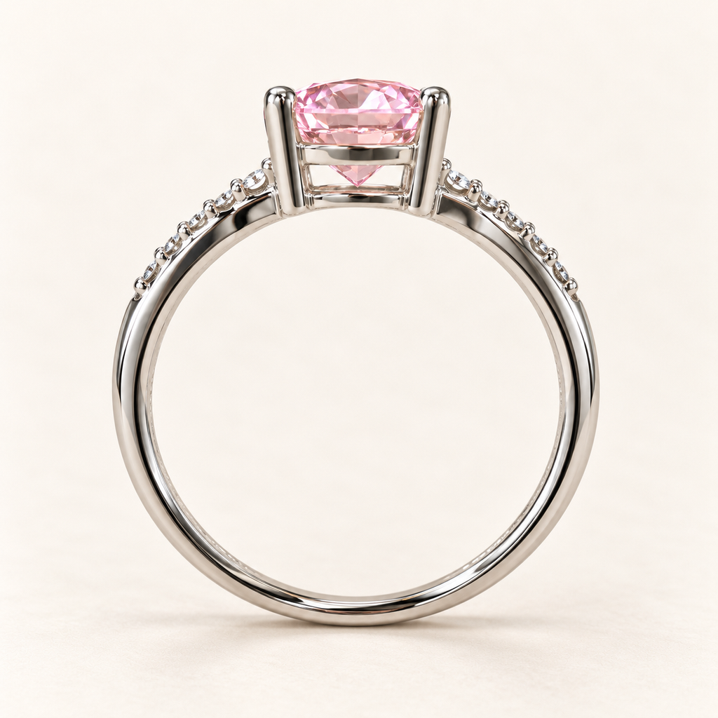 Blush Romance - rosa safirring på bestilling
